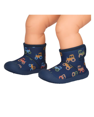 Toshi Gumbooties Neoprene Mystical - Tiny Tractors | Pink Poppies