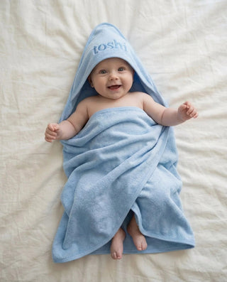 Toshi Hooded Baby Bath Towel Yummy - Bluebell