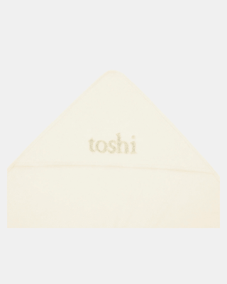 Toshi Hooded Baby Bath Towel Yummy - Cream | Pink Poppies