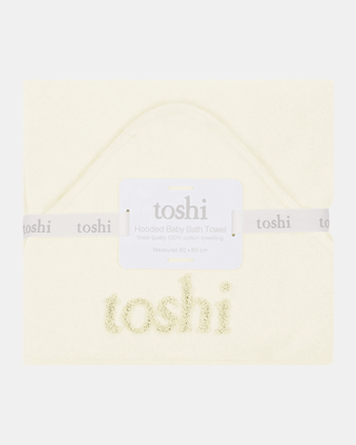 Toshi Hooded Baby Bath Towel Yummy - Cream | Pink Poppies