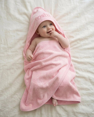 Toshi Hooded Baby Bath Towel Yummy - Misty Rose