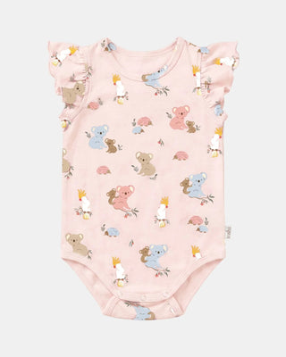 Toshi Onesie S/s Frill Arcadia - Gumnut Babies Blossom [sz:baby 000]