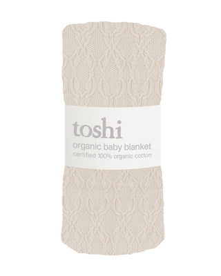 Toshi Organic Blanket Bowie - Oatmeal | Pink Poppies