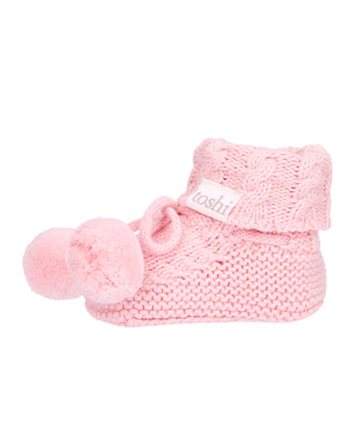 Toshi Organic Booties Yummy - Misty Rose | Pink Poppies