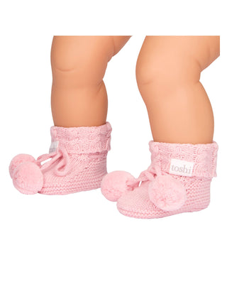 Toshi Organic Booties Yummy - Misty Rose | Pink Poppies