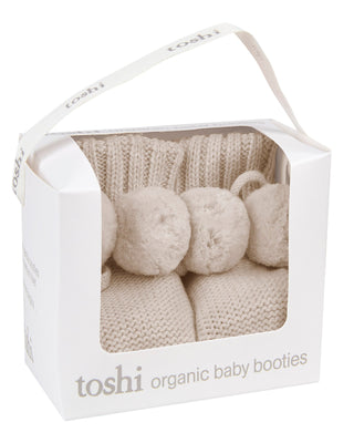 Toshi Organic Booties Yummy - Oatmeal | Pink Poppies
