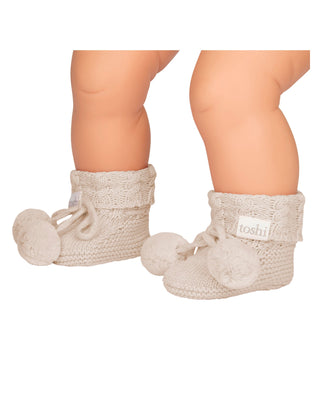 Toshi Organic Booties Yummy - Oatmeal | Pink Poppies