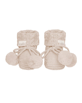 Toshi Organic Booties Yummy - Oatmeal | Pink Poppies