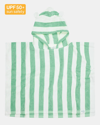 Toshi Towel Hooded Beachcomber - Seagrass | Pink Poppies