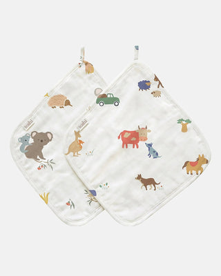 Toshi Washcloth Muslin 2pc - Arcadia Station Hands