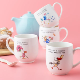 Twigseeds Fine Bone China Cup - French Fry | Pink Poppies