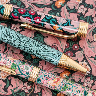 William Morris Botanical Ballpoint Pen Gift Set – Pink & Teal (no. 2).