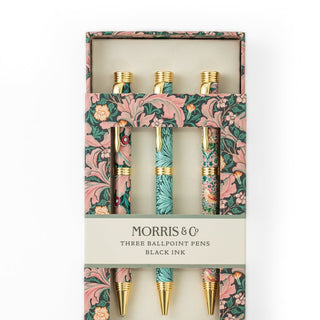 William Morris Botanical Ballpoint Pen Gift Set – Pink & Teal (no. 2).
