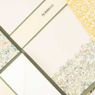 William Morris Floral Writing Set – Sage & Apricot


