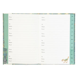 William Morris Strawberry Thief A5 Birthday & Address Book – Teal