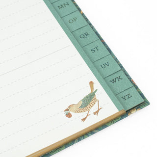 William Morris Strawberry Thief A5 Birthday & Address Book – Teal