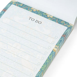 William Morris Strawberry Thief Magnetic List Pad – Teal (no. 1)