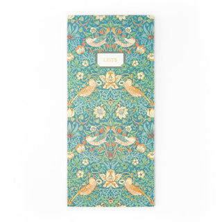 William Morris Strawberry Thief Magnetic List Pad – Teal (no. 1)