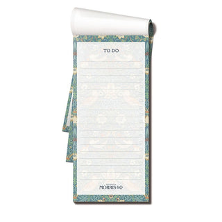 William Morris Strawberry Thief Magnetic List Pad – Teal (no. 1)