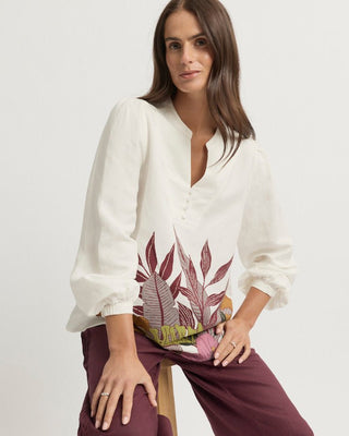Yarra Trail Botanical Blouse | Pink Poppies