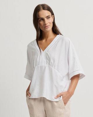 Yarra Trail Kobus Blouse - White [sz:size 12]
