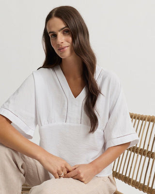 Yarra Trail Kobus Blouse - White [sz:size 12]