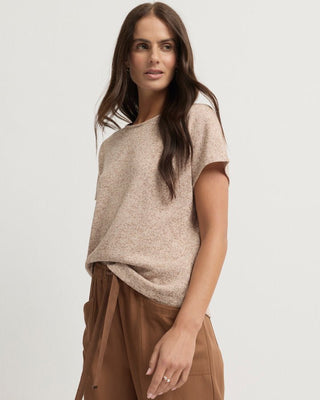 Yarra Trail Lona Tee - Clay Ecru | Pink Poppies