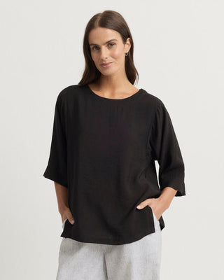 Yarra Trail Skye Top - Black [sz:size 12]