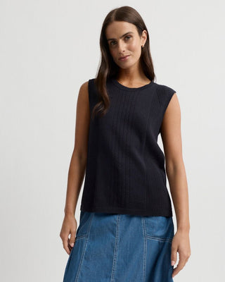 Yarra Trail Symmetry Knit - Navy [sz:small]