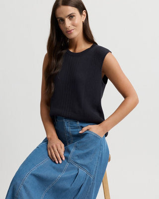 Yarra Trail Symmetry Knit - Navy [sz:small]