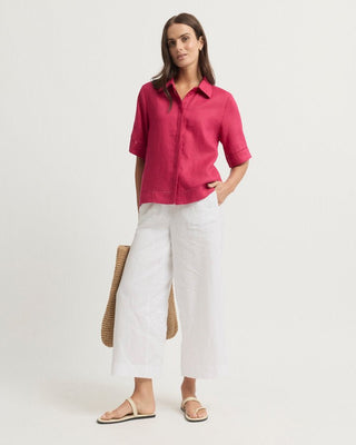 Yarra Trail Tirari Lace Shirt - Raspberry [sz:size 12]