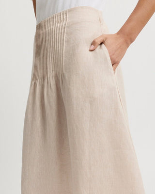 Yarra Trail Tirari Pintuck Skirt - Pebble [sz:size 12]
