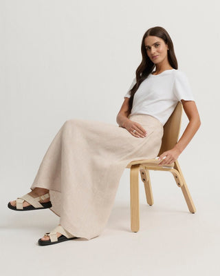Yarra Trail Tirari Pintuck Skirt - Pebble [sz:size 12]