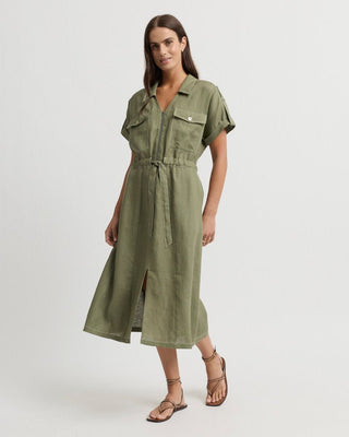 Yarra Trail Tirari Utility Dress - Moss [sz:size 12]