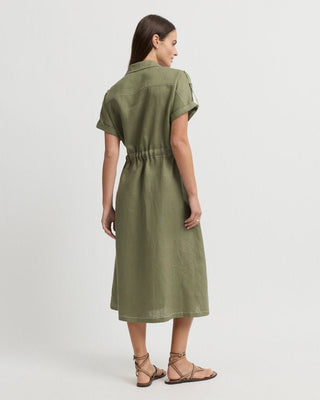 Yarra Trail Tirari Utility Dress - Moss [sz:size 12]