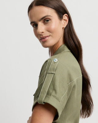 Yarra Trail Tirari Utility Dress - Moss [sz:size 12]