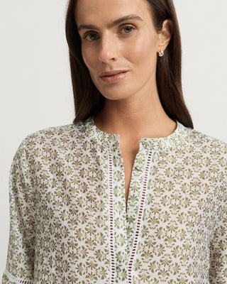 Yarra Trail Vine Blouse - Ecru Lawn | Pink Poppies