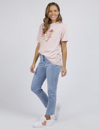 Elm Tee Laura Heart Coral Blush - Pink Poppies 