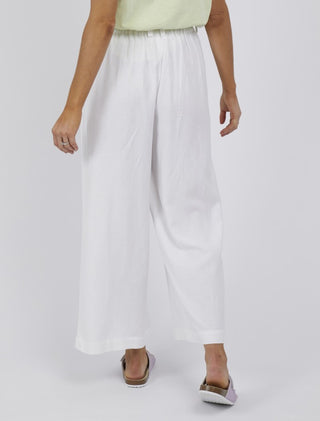 Elm Pant Dylan Wide Leg - White - Pink Poppies 