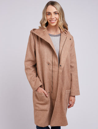 Elm Coat Jordan Tan - Pink Poppies 