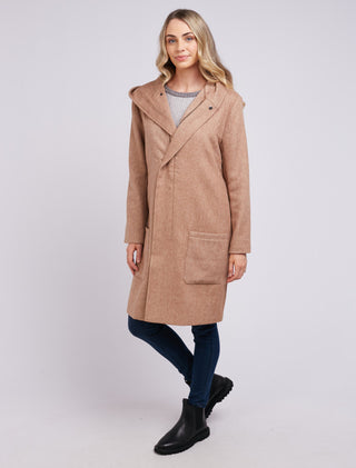 Elm Coat Jordan Tan - Pink Poppies 